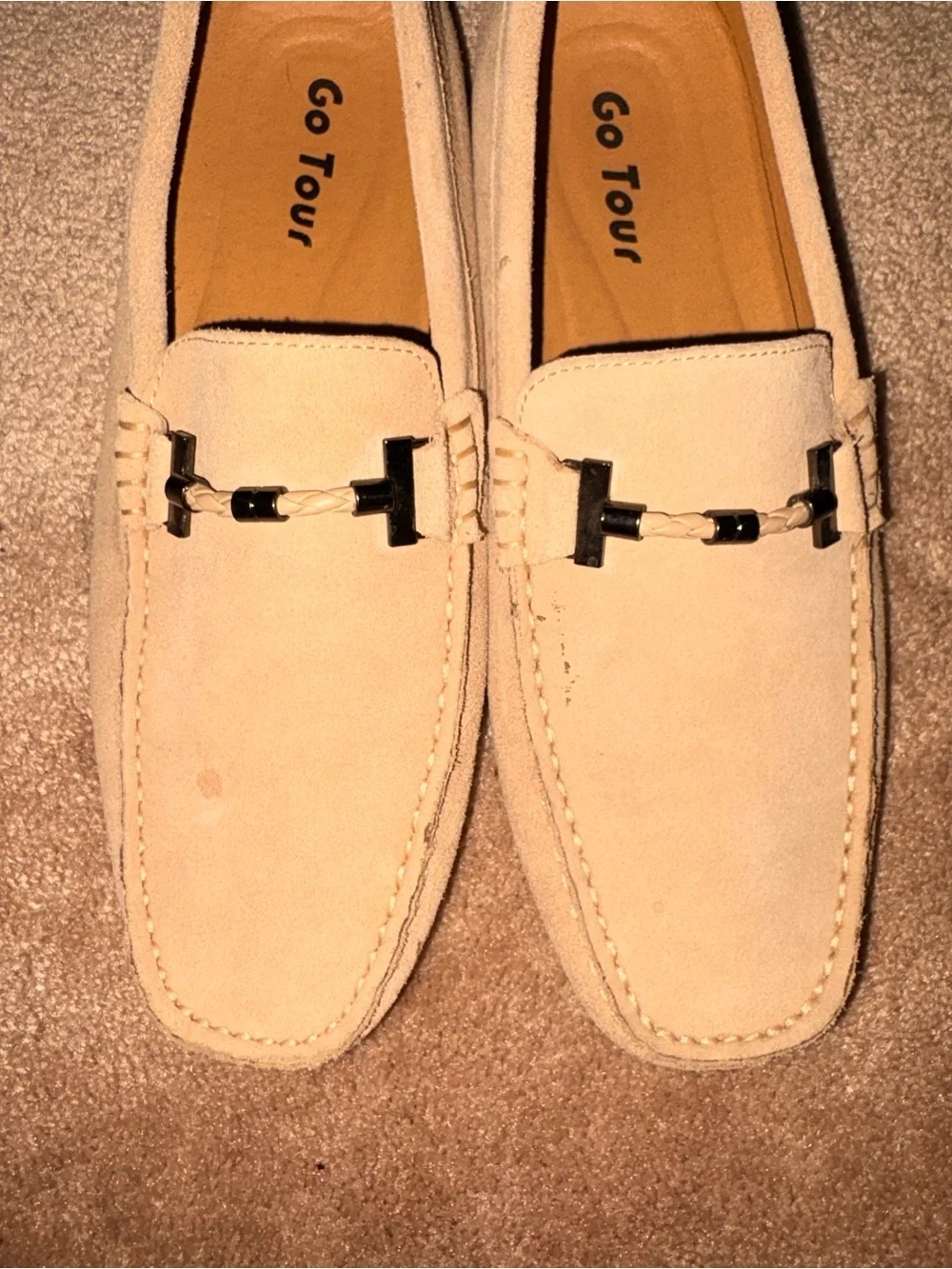 Men's Cream Suede Bit Loafers size 8.5